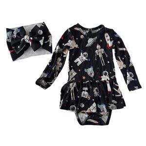 Little Bum Bums Space Twirl Bodysuit & Headband